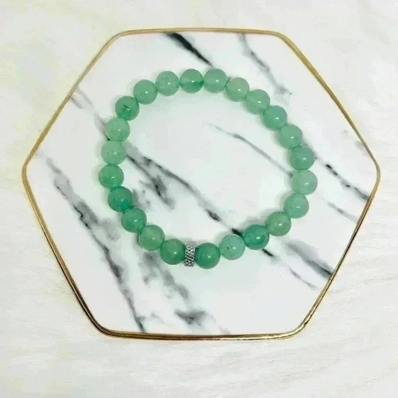 Natural Green Aventurine Beaded Bracelet - Picture 5 of 7